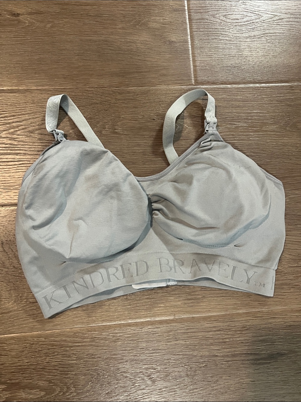 Kindred Bravely Gray Seamless Nursing Bra with Clip-Down Cups